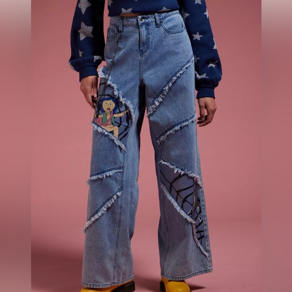 Coraline Panel Chain Wide Leg Jeans Hot Topic